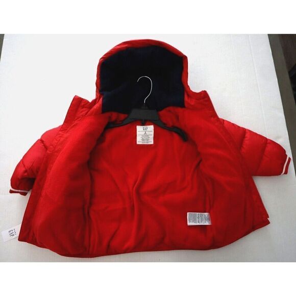 Baby Gap Toddler Sz 2T Modern Red ColdControl Fleece Lined Puffer Jacket - Picture 8 of 8